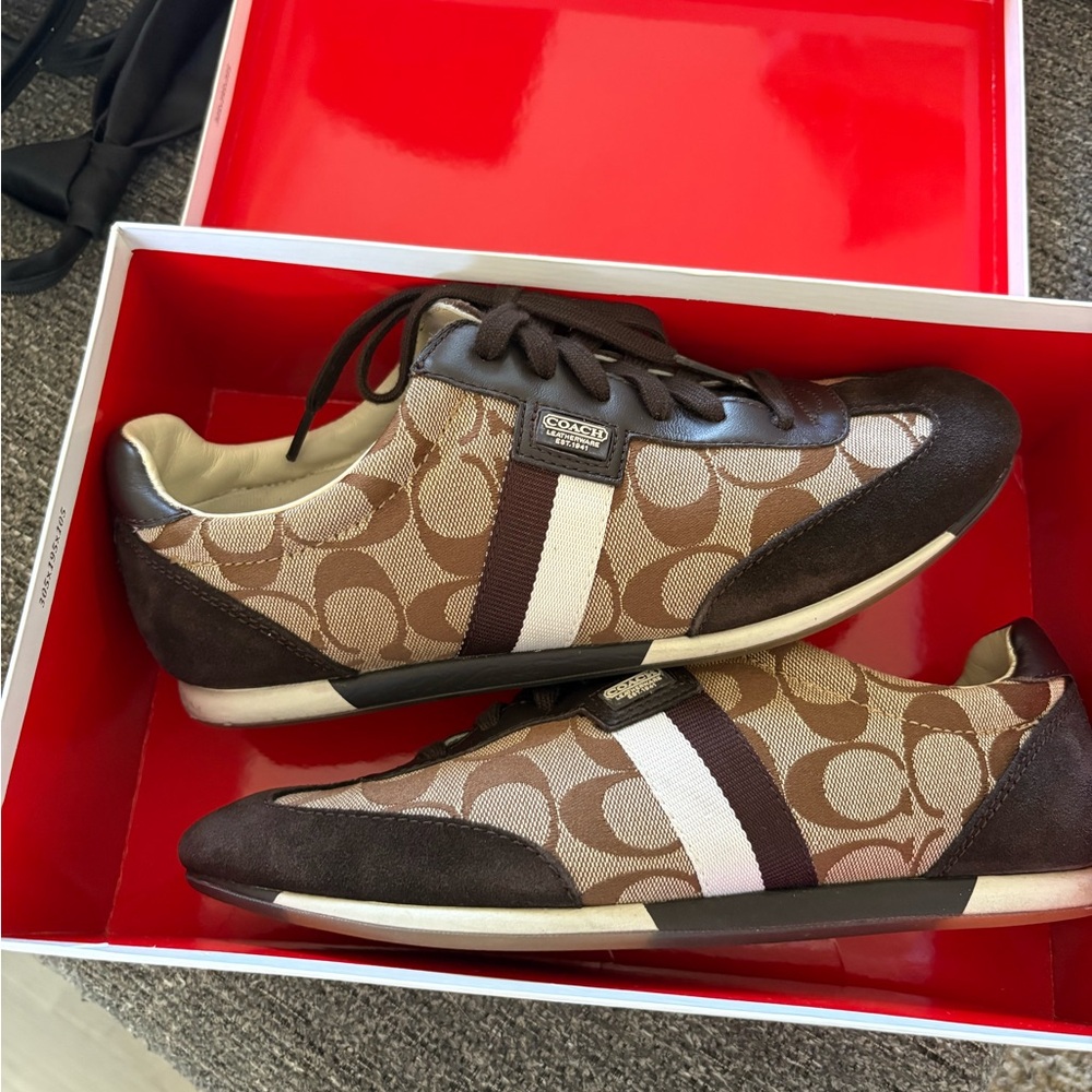 Coach Brown and Cream Men's Shoes